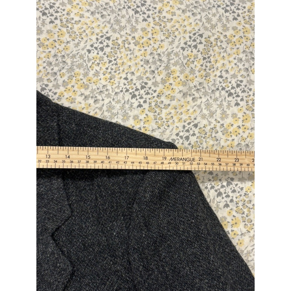 Vintage Harris Tweed Blazer Men's Size 42S‎ Charcoal Grey Herringbone Hand Woven - Picture 8 of 11